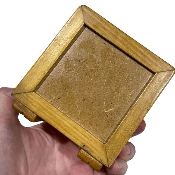 ROYAL TABULA Small Carved Wooden Box Wedding/Engagement Ring Bearer Ring Box - Picture 11 of 13